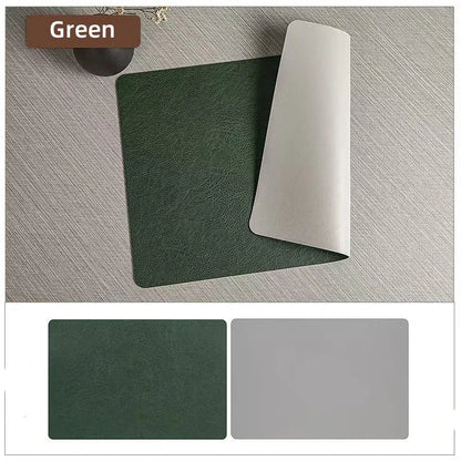 Waterproof Faux Leather Dining Table Mats – Heat Resistant Double-Sided
