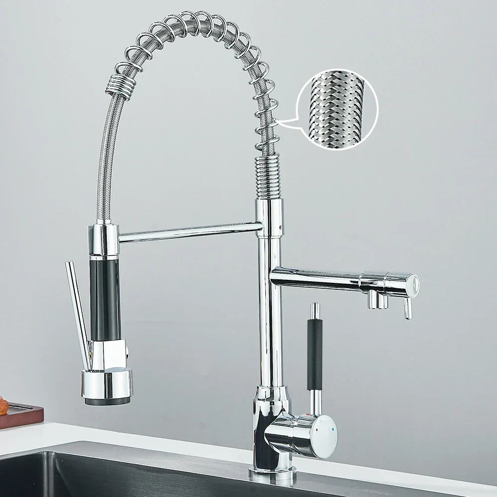 Kitchen Faucet with Dual Outlet