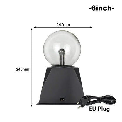 Touch-Activated LED Plasma Ball Lamp with Sound Control – 220V EU Plug, 10-20 cm, Decorative & Party Light