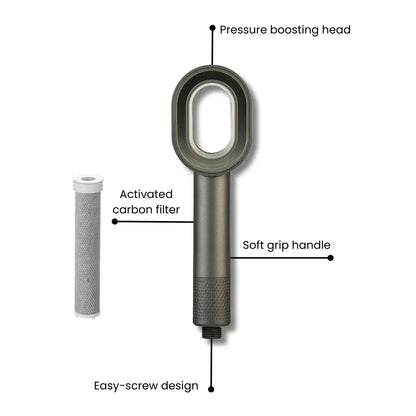 Round Handheld Showerhead with High Pressure and Water-Saving Filter