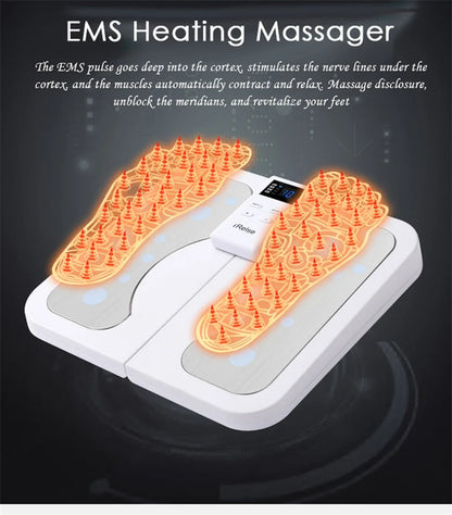 Foldable Foot Massager Mat with EMS, TENS, Heat – 3 Levels & LCD Control