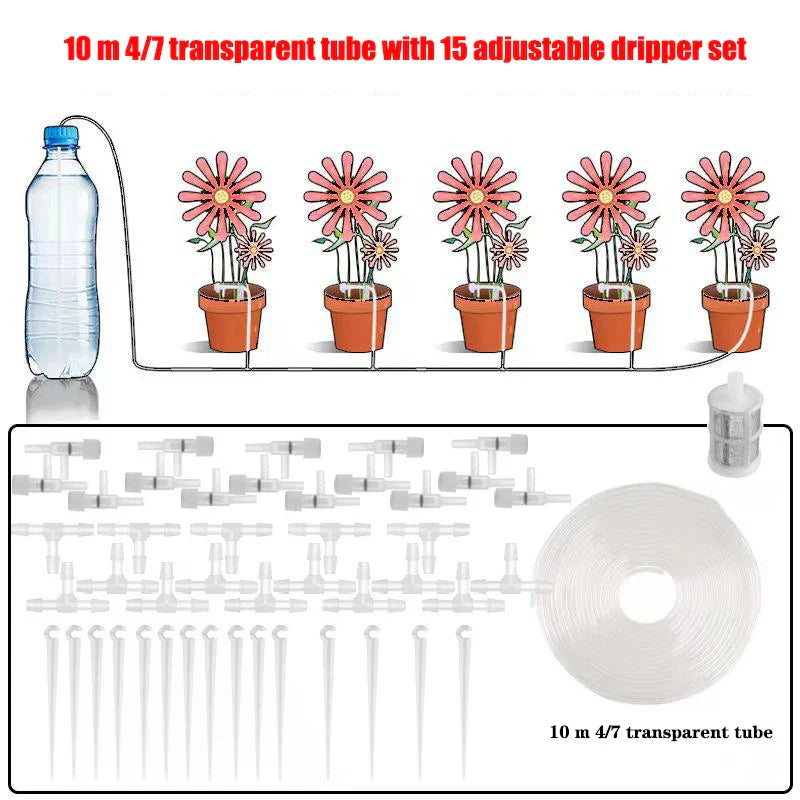 Irrigation Kit for Gardens with Adjustable Valve – Ideal for Potted Plants & Greenhouses