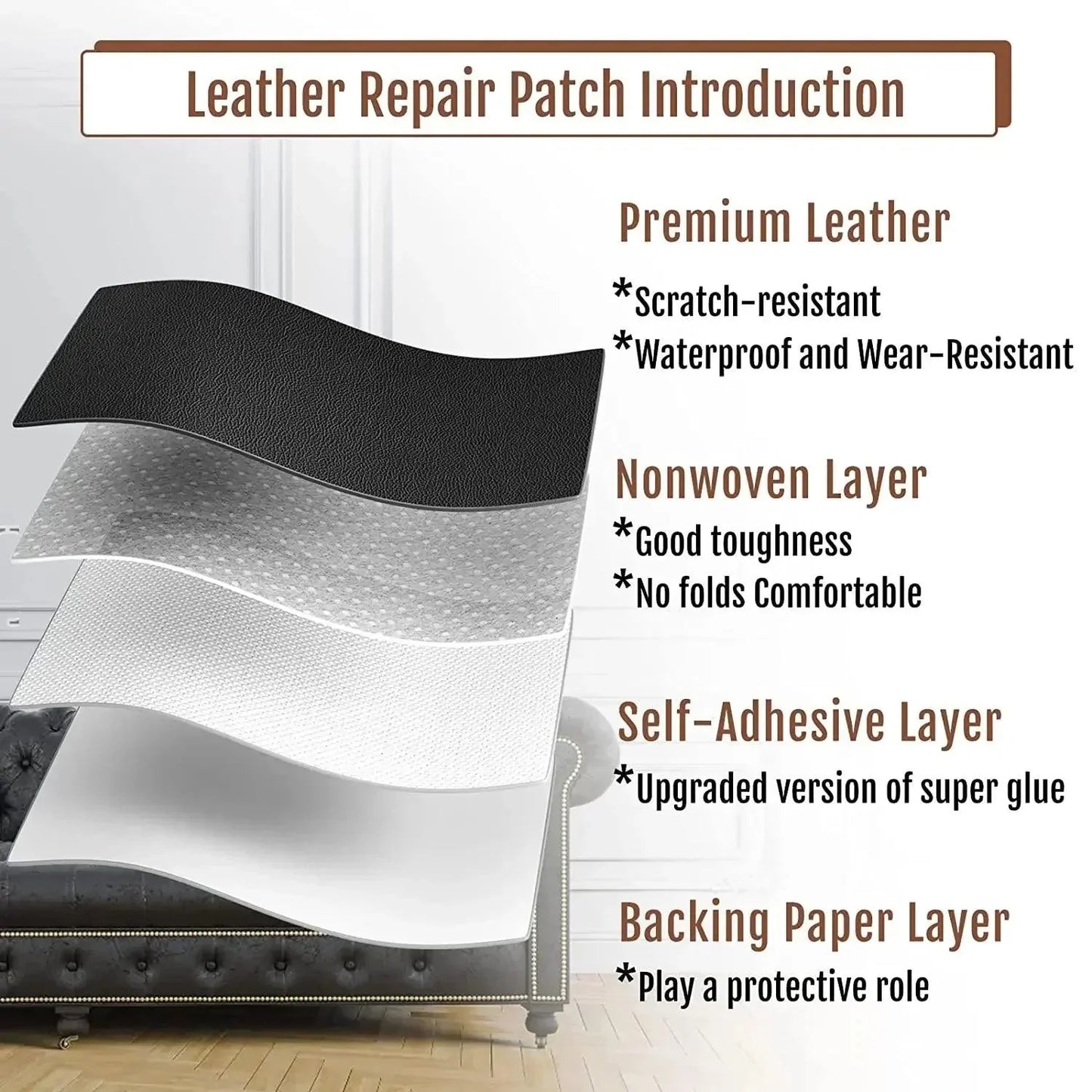 Leather Repair Sticker - Easy Restoration for Furniture and Accessories
