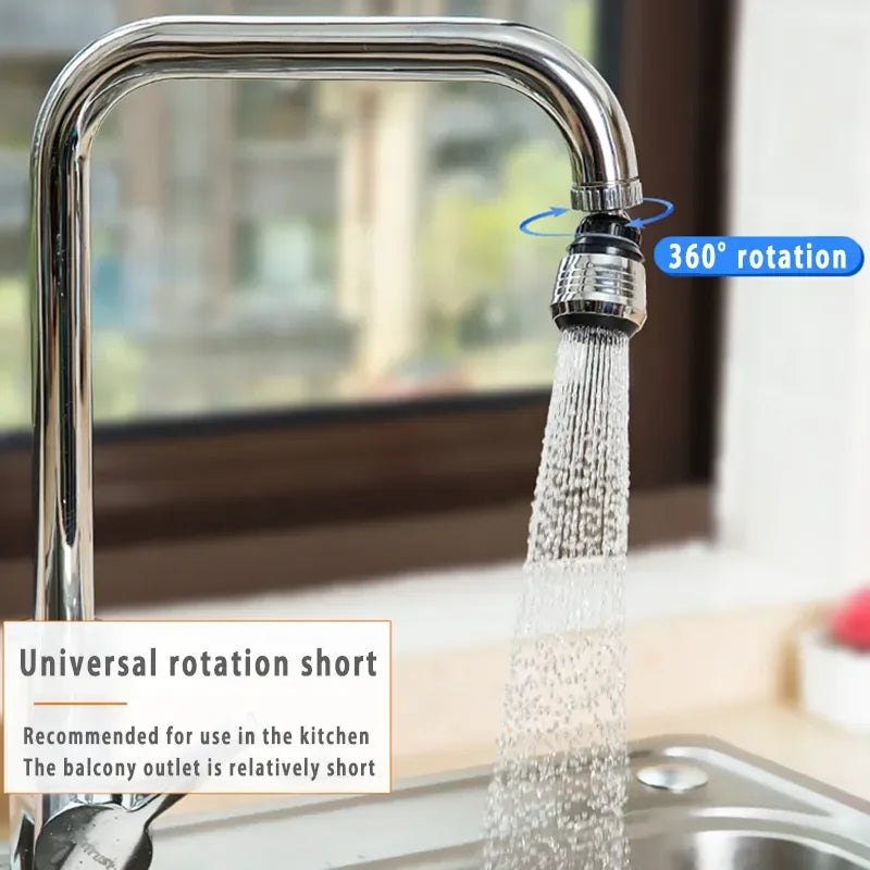 360° Faucet Attachment with 2 Spray Modes – Splash Guard & Water Saver for Kitchen & Bathroom