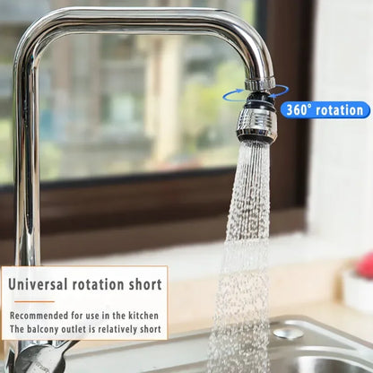 360° Faucet Attachment with 2 Spray Modes – Splash Guard & Water Saver for Kitchen & Bathroom