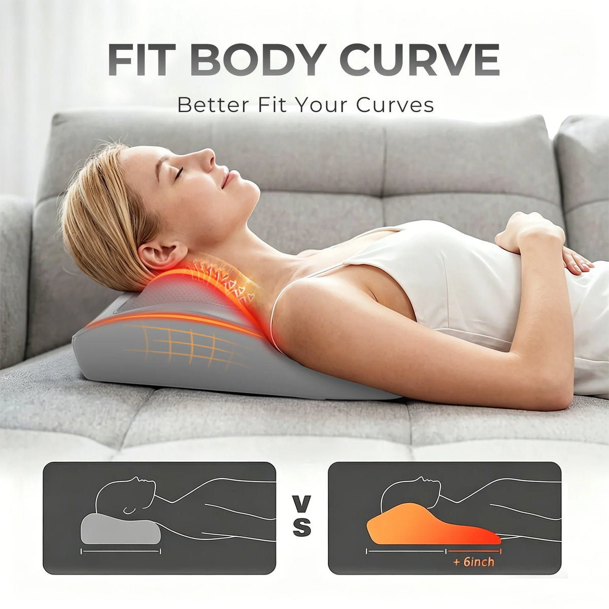 Electric 3D Kneading Massage Pillow for Neck, Back, and Lumbar Relief