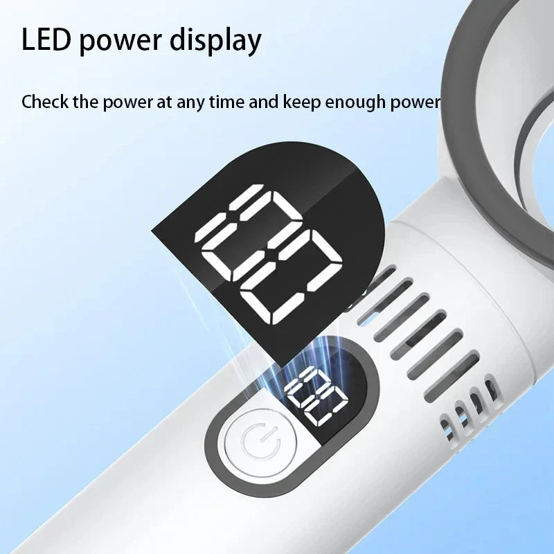 Rechargeable Bladeless Hand Fan with 100 Speed Settings