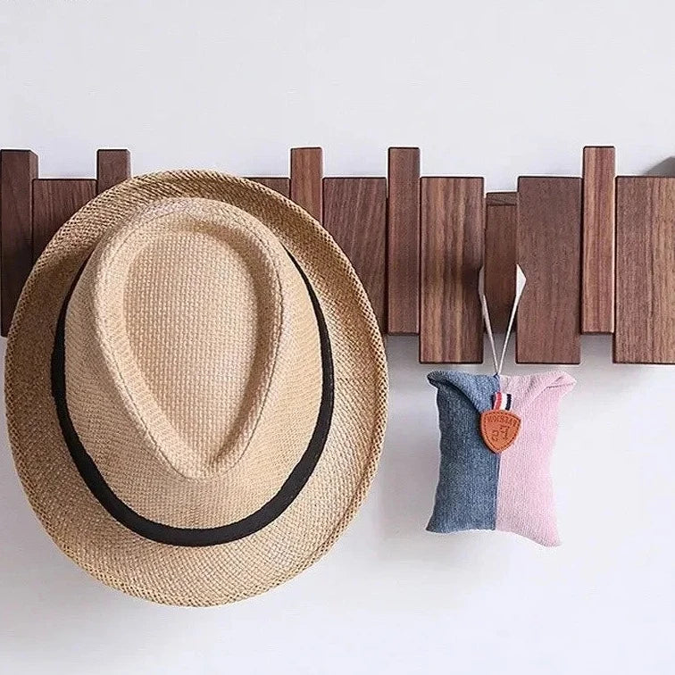Wall-Mounted Hook Rack with Adjustable Design