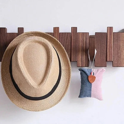 Wall-Mounted Hook Rack with Adjustable Design