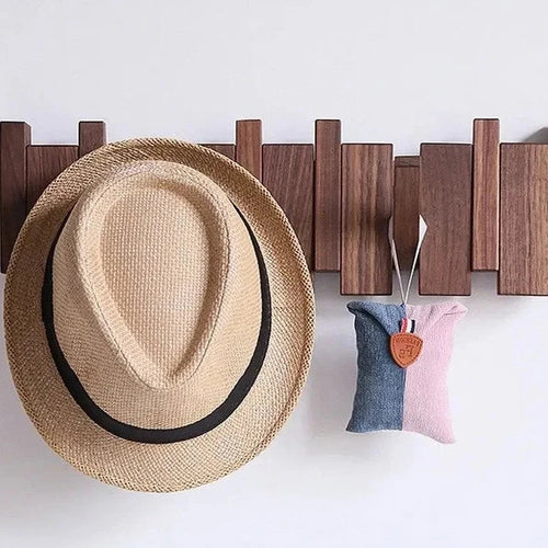 Wall-Mounted Hook Rack with Adjustable Design