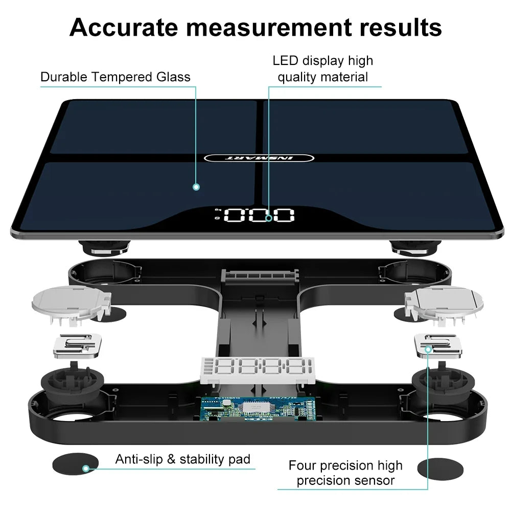 Bluetooth Digital Body Fat Scale with App - 16 Measurements, Syncs with Apple Health & Fitbit