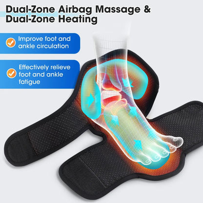 Rechargeable Foot and Ankle Wrap – Air Compression Massager with Heat, 3 Modes, 5 Intensities & Vibration Option