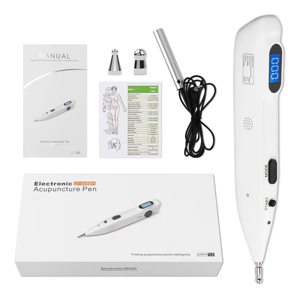 Rechargeable Massage Pen with 9 Intensity Settings, Audio Alert, 2 Probes