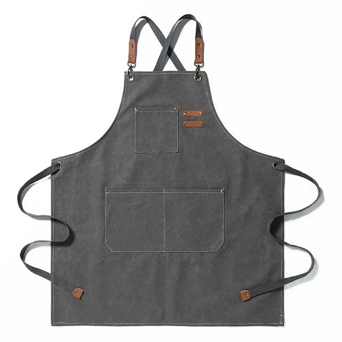 Adjustable Unisex Chef Apron with Pockets – Durable Canvas Workwear