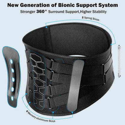 Adjustable Compression Back Brace for Lumbar Support | Breathable Belt for Lifting and Work
