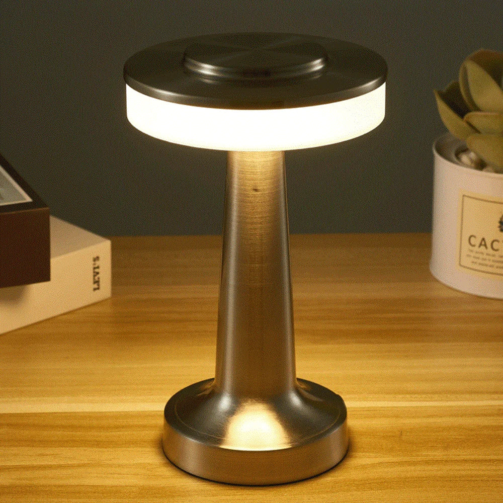 Wireless LED Table Lamp with Touch Dimming Feature | Retro Style