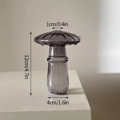 Mushroom-Shaped Glass Vase for Hydroponics | Decorative Table Terrarium