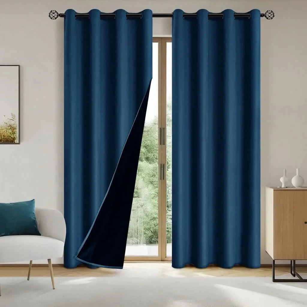 Thermal Lined 100% Blackout Curtains for Privacy and Comfort - Modern Design