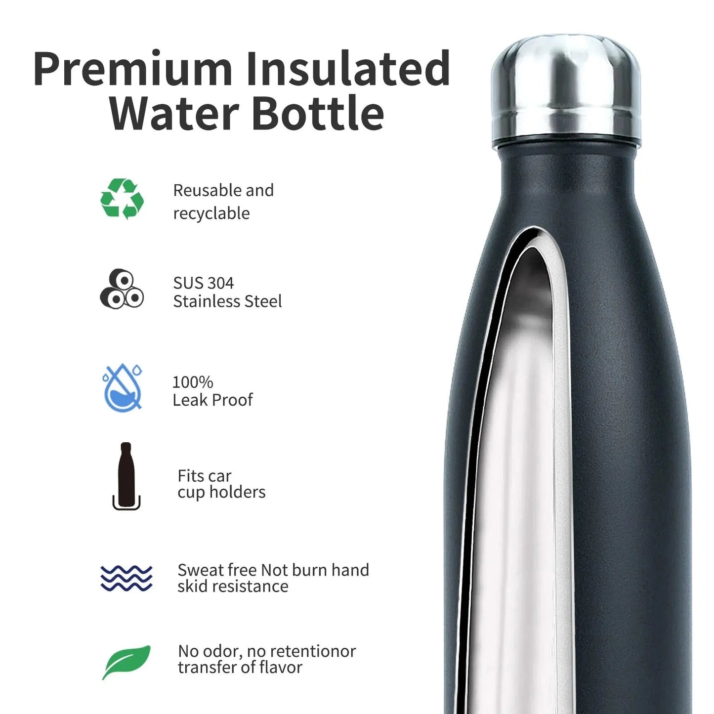 500ml Vacuum Insulated Stainless Steel Water Bottle