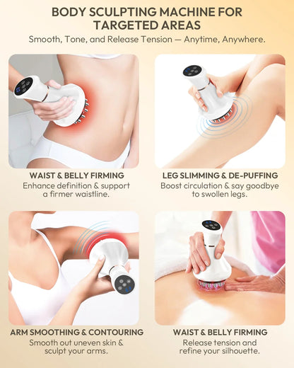 Heat-Enhanced Lymphatic Drainage Massager – Vibrating Body Massager with 3 Modes & 9 Levels of Intensity