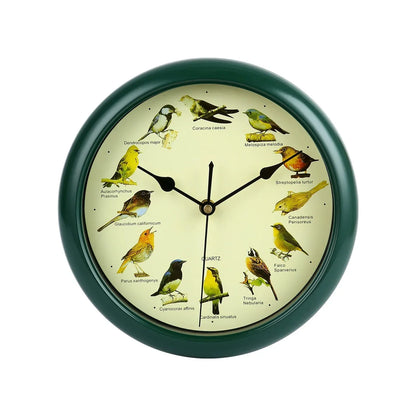 10-Inch Wall Clock Featuring Bird Sounds for Elegant Home Decor