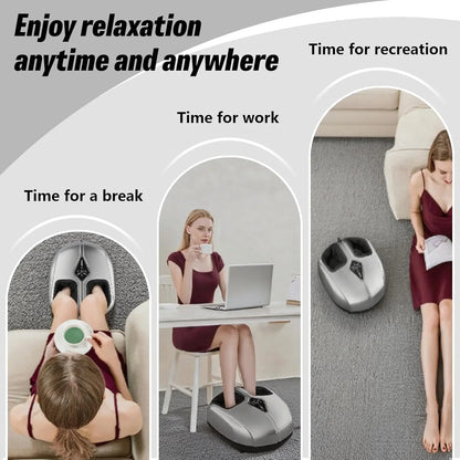 Foot Massager with Heat and Air Compression – 4 Modes, 5 Intensities, Remote Control