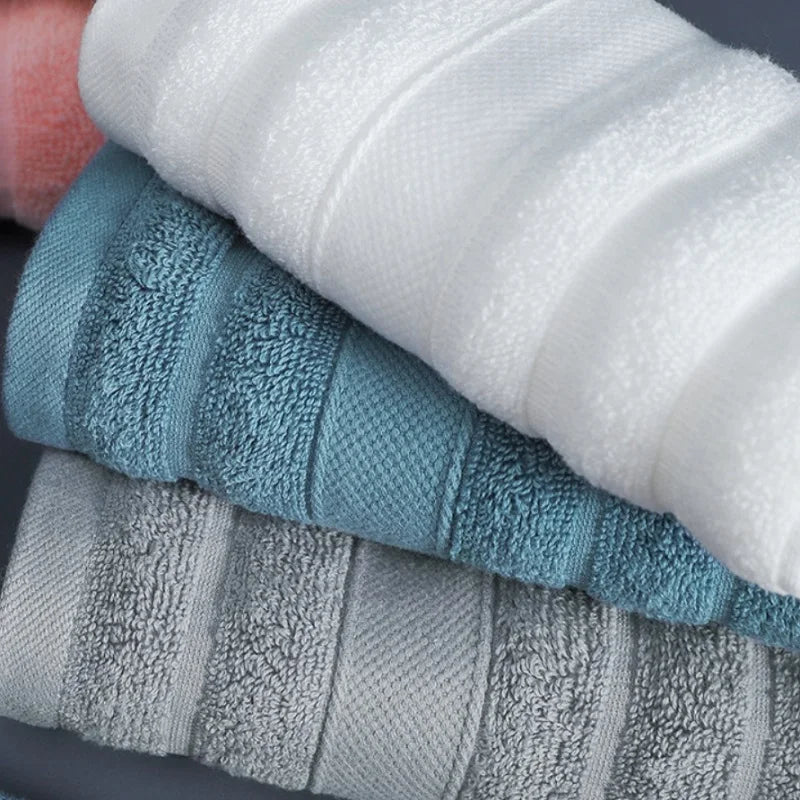 Set of 4 Absorbent Cotton Face Towels 35x35 cm with Ribbed Design for Bath, Travel, and Gym