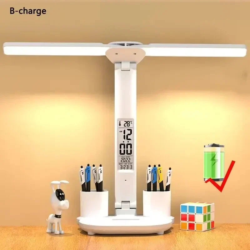 LED Desk Lamp with Fan – 3-in-1 Design, Touch Control & USB Battery