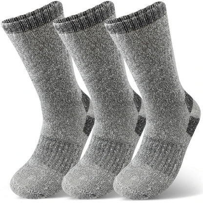 Men's Thermal Winter Socks - 3 Pairs, Thick Warm Wool, Mid-Length for Skiing & Outdoor Use