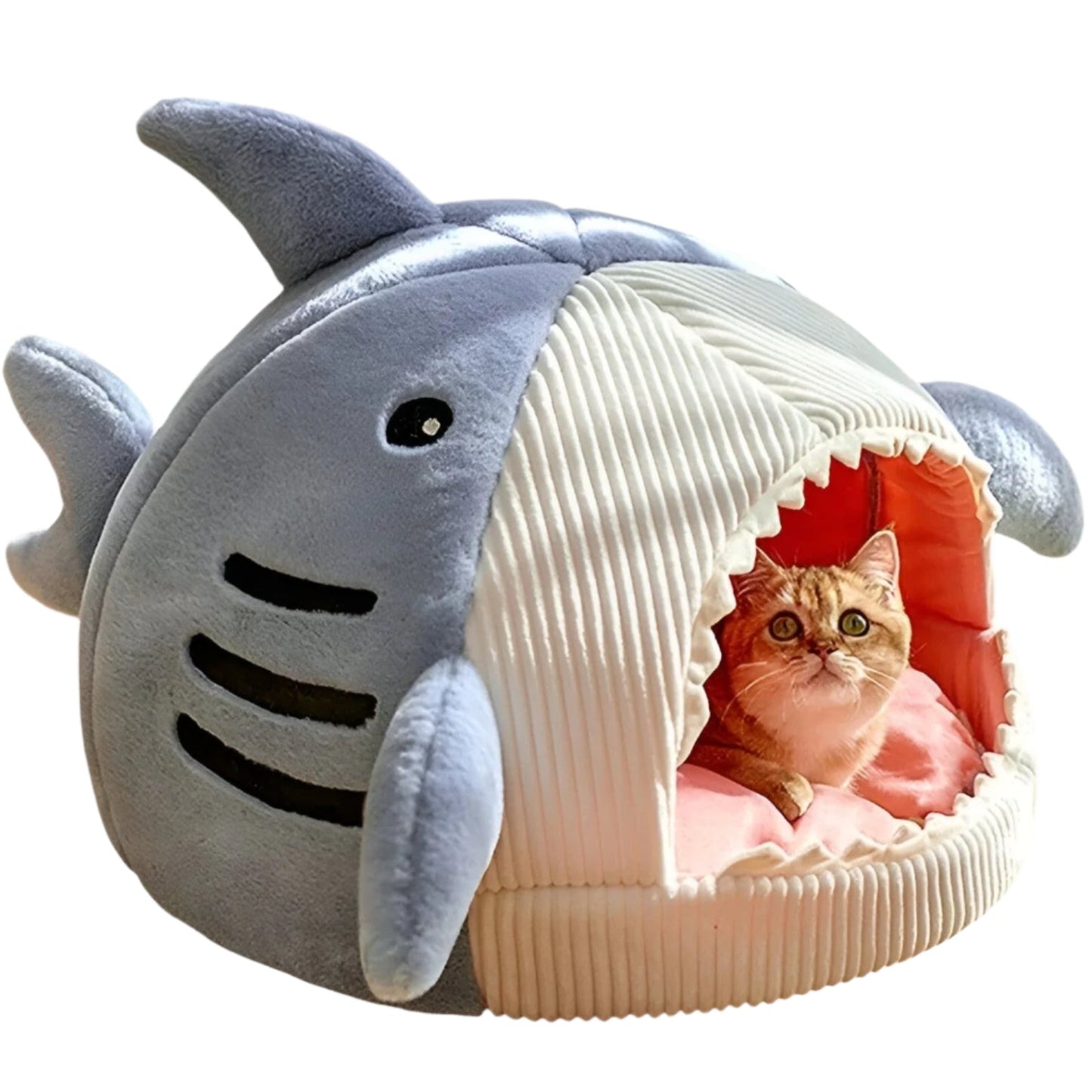SoftBloom Shark Cat Bed - Comfortable Indoor Hideaway for Cats