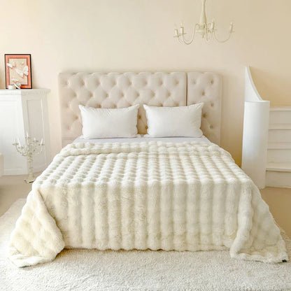 Cozy Plush Blanket | Double-Layered & Thick | Soft Rabbit Fur-Like | Versatile & Easy Care