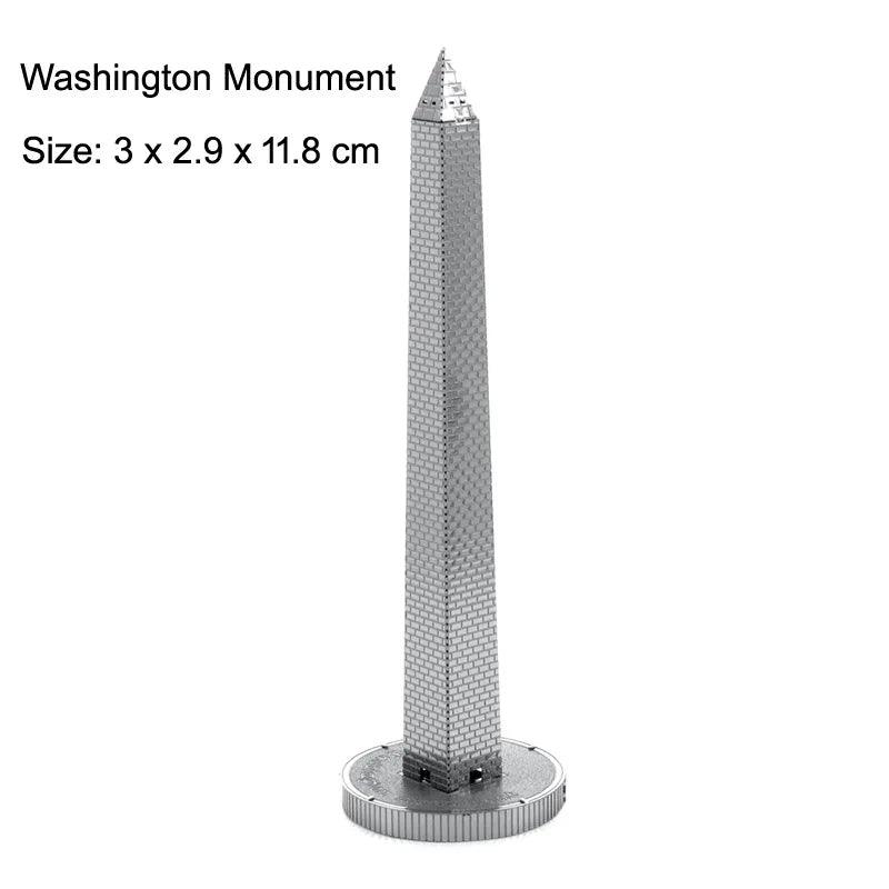 3D Metal Puzzle Set of Global Landmarks: Build and Discover Famous Structures