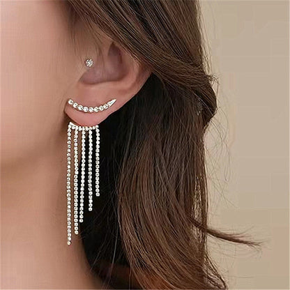 Elegant 2-in-1 Crystal Drop Earrings