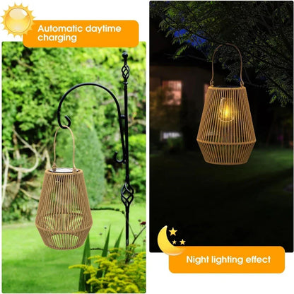 Portable Waterproof Hanging Light – Solar Rattan Lantern