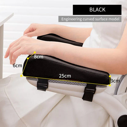 Memory Foam Armrest Cushion | Washable Comfort Pad | Universal Fit | Black, Gray, Blue, Pink