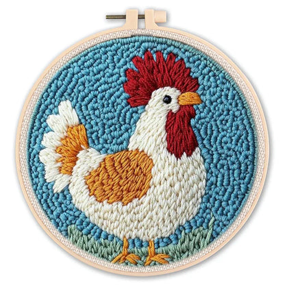 Animal-Themed Punch Needle Kit | DIY Starter Set with Yarn & Hoop | Beginner Embroidery Set