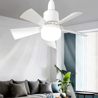 30W Remote-Controlled Ceiling Fan Light - LED Dimming, Quiet Design for Bedroom & Living Room