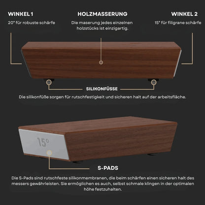 Diamond-Coated Knife Sharpener with Magnetic Angle Guide for Chefs