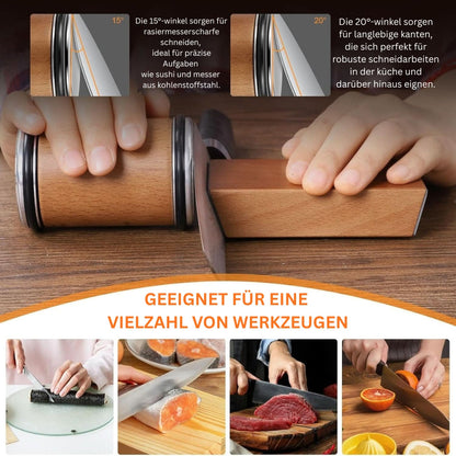Diamond-Coated Knife Sharpener with Magnetic Angle Guide for Chefs