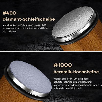 Diamond-Coated Knife Sharpener with Magnetic Angle Guide for Chefs