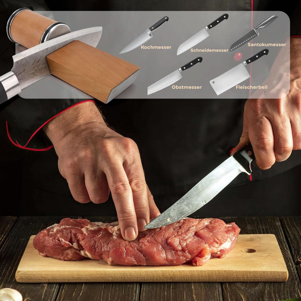 Diamond-Coated Knife Sharpener with Magnetic Angle Guide for Chefs