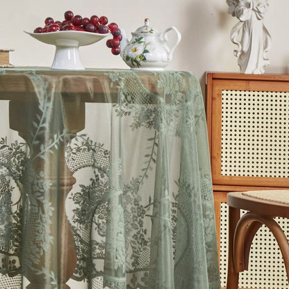 Elegant Floral Lace Round Table Cover