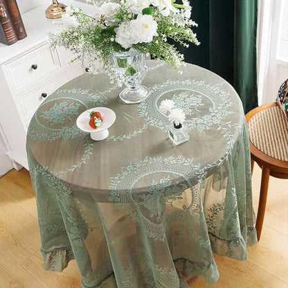 Elegant Floral Lace Round Table Cover