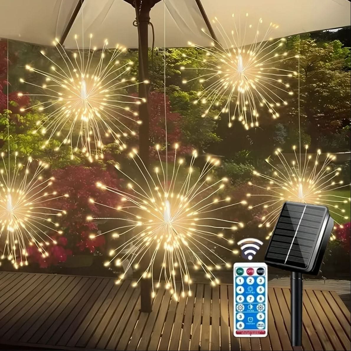 8-Mode Waterproof Solar Garden Lights for Outdoor Pathways and Landscape