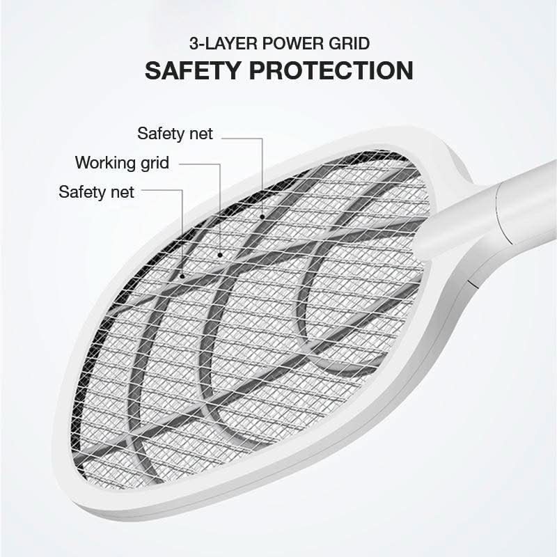 Electric Mosquito Zapper with USB Rechargeable Battery and Safety Guard