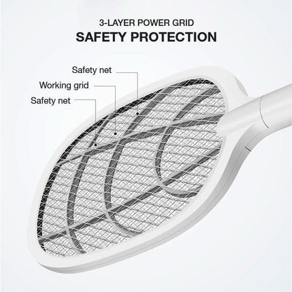 Electric Mosquito Zapper with USB Rechargeable Battery and Safety Guard