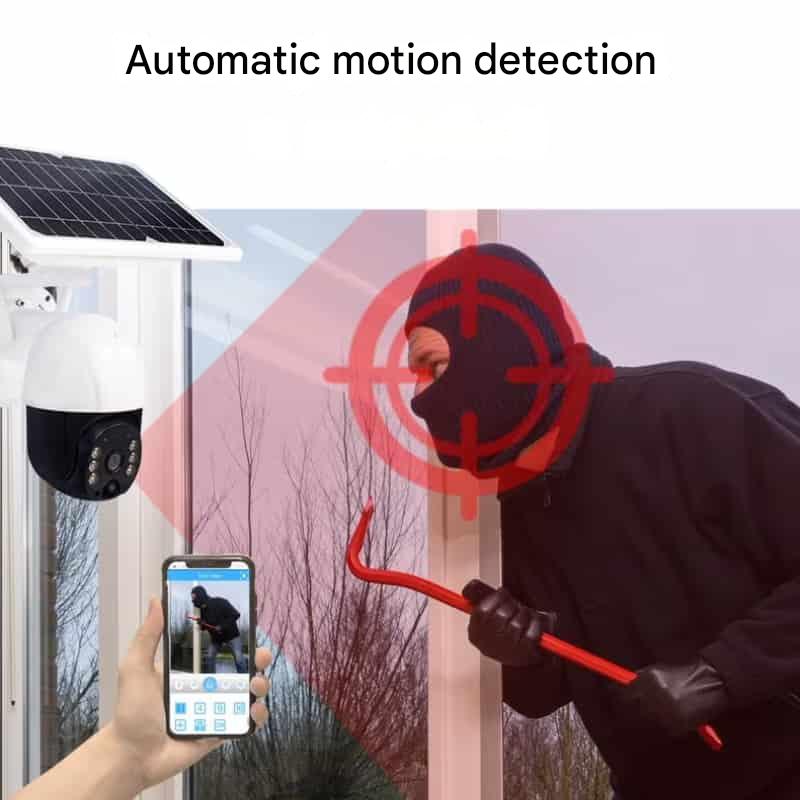 Eco-Friendly Solar-Powered Security Camera with Dual Lenses