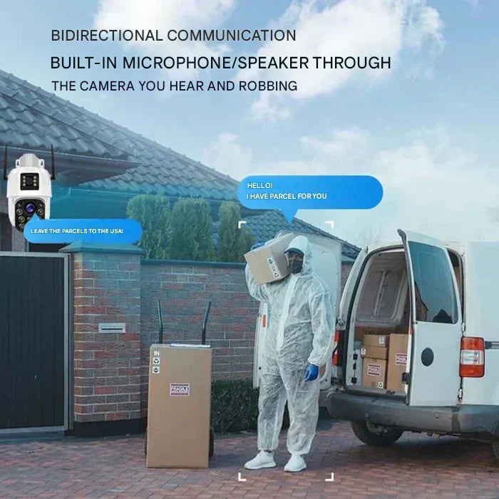 Eco-Friendly Solar-Powered Security Camera with Dual Lenses
