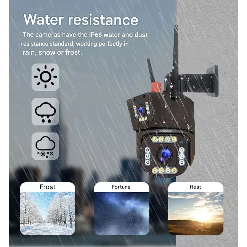 Eco-Friendly Solar-Powered Security Camera with Dual Lenses