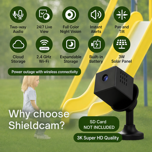 Wireless Security Camera | Solar-Powered & Rechargeable | Color Night Vision